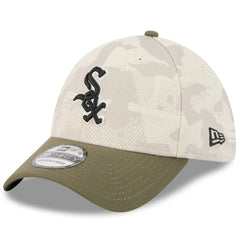 Chicago White Sox 2025 Armed Forces Day 39THIRTY Flex Hat - Light Beige/Olive | New Era