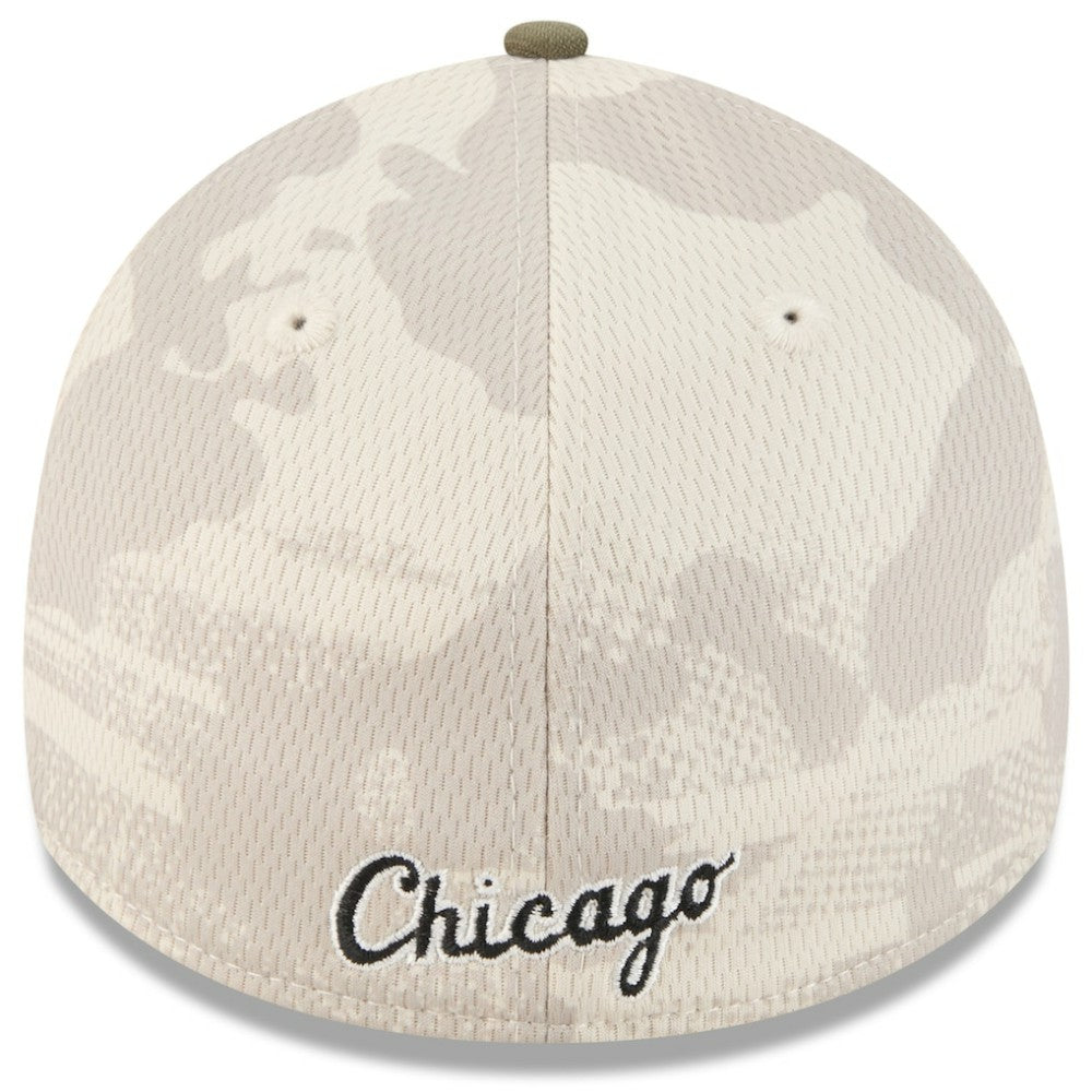 Chicago White Sox 2025 Armed Forces Day 39THIRTY Flex Hat - Light Beige/Olive | New Era