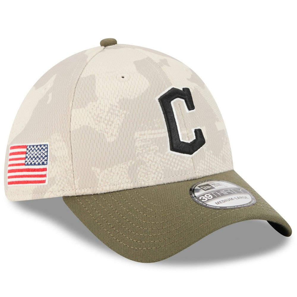 Cleveland Guardians 2025 Armed Forces Day 39THIRTY Flex Hat - Light Beige/Olive | New Era