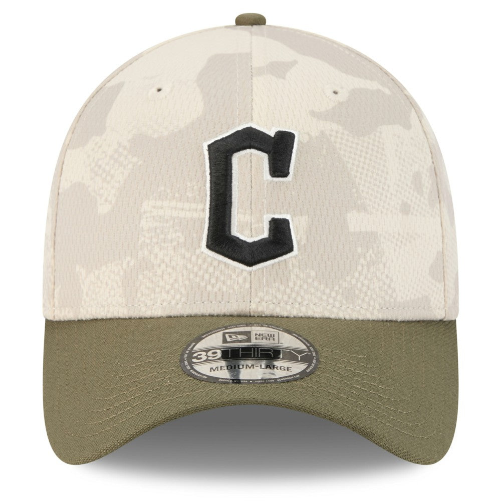 Cleveland Guardians 2025 Armed Forces Day 39THIRTY Flex Hat - Light Beige/Olive | New Era