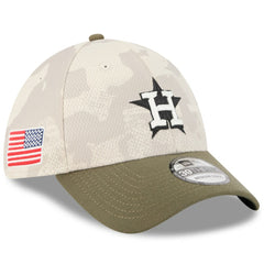 Houston Astros 2025 Armed Forces Day 39THIRTY Flex Hat - Light Beige/Olive | New Era