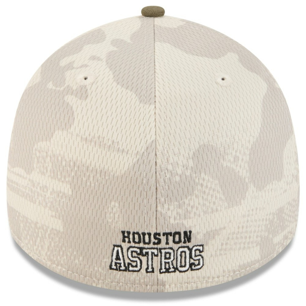 Houston Astros 2025 Armed Forces Day 39THIRTY Flex Hat - Light Beige/Olive | New Era