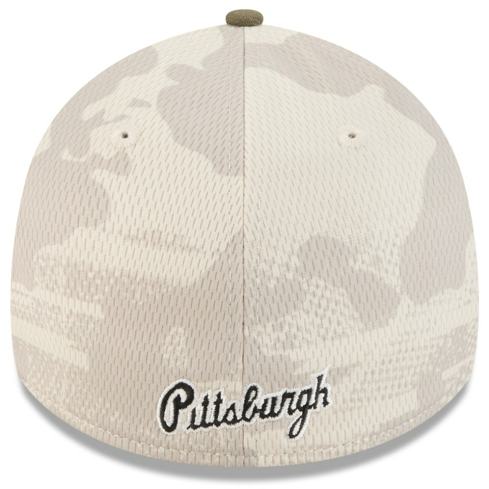 Pittsburgh Pirates 2025 Armed Forces Day 39THIRTY Flex Hat - Light Beige/Olive | New Era