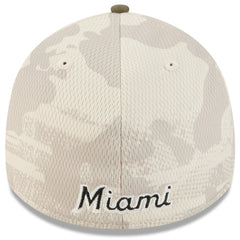 Miami Marlins 2025 Armed Forces Day 39THIRTY Flex Hat - Light Beige/Olive | New Era