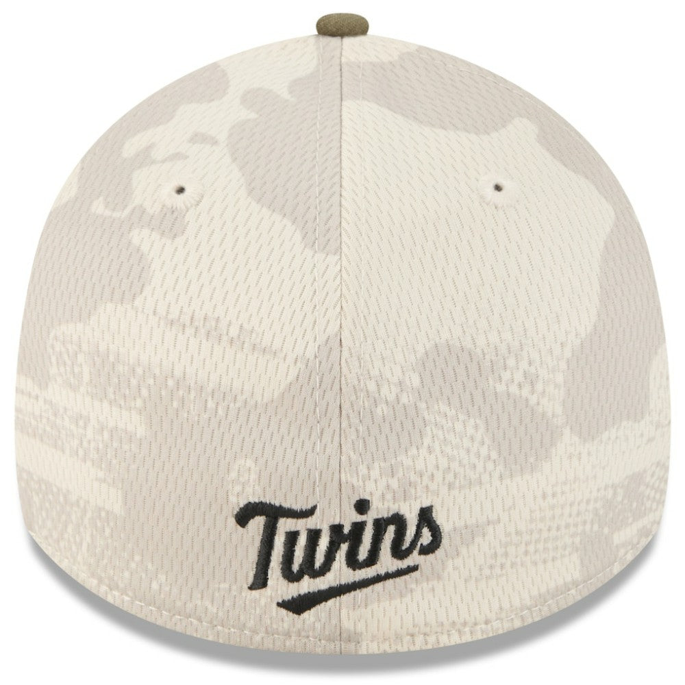 Minnesota Twins 2025 Armed Forces Day 39THIRTY Flex Hat - Light Beige/Olive | New Era