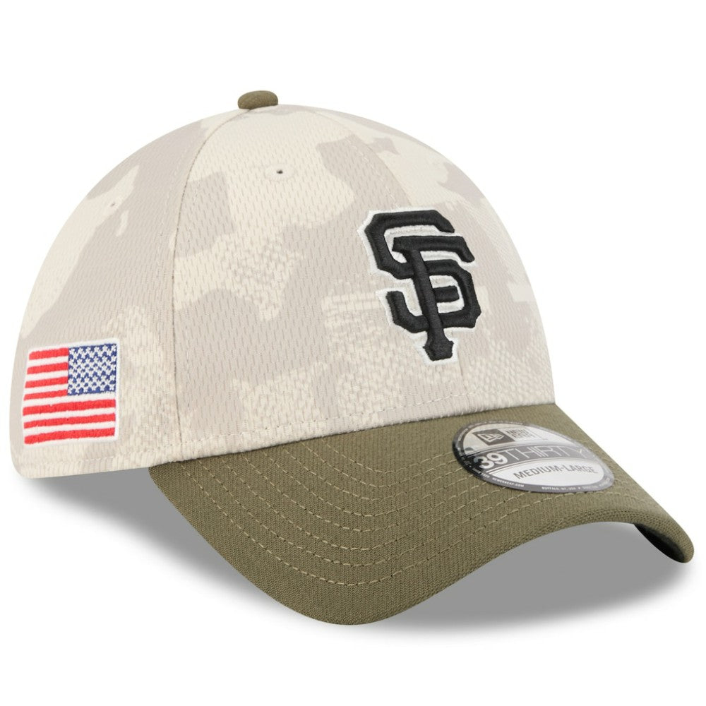 San Francisco Giants 2025 Armed Forces Day 39THIRTY Flex Hat - Light Beige/Olive | New Era