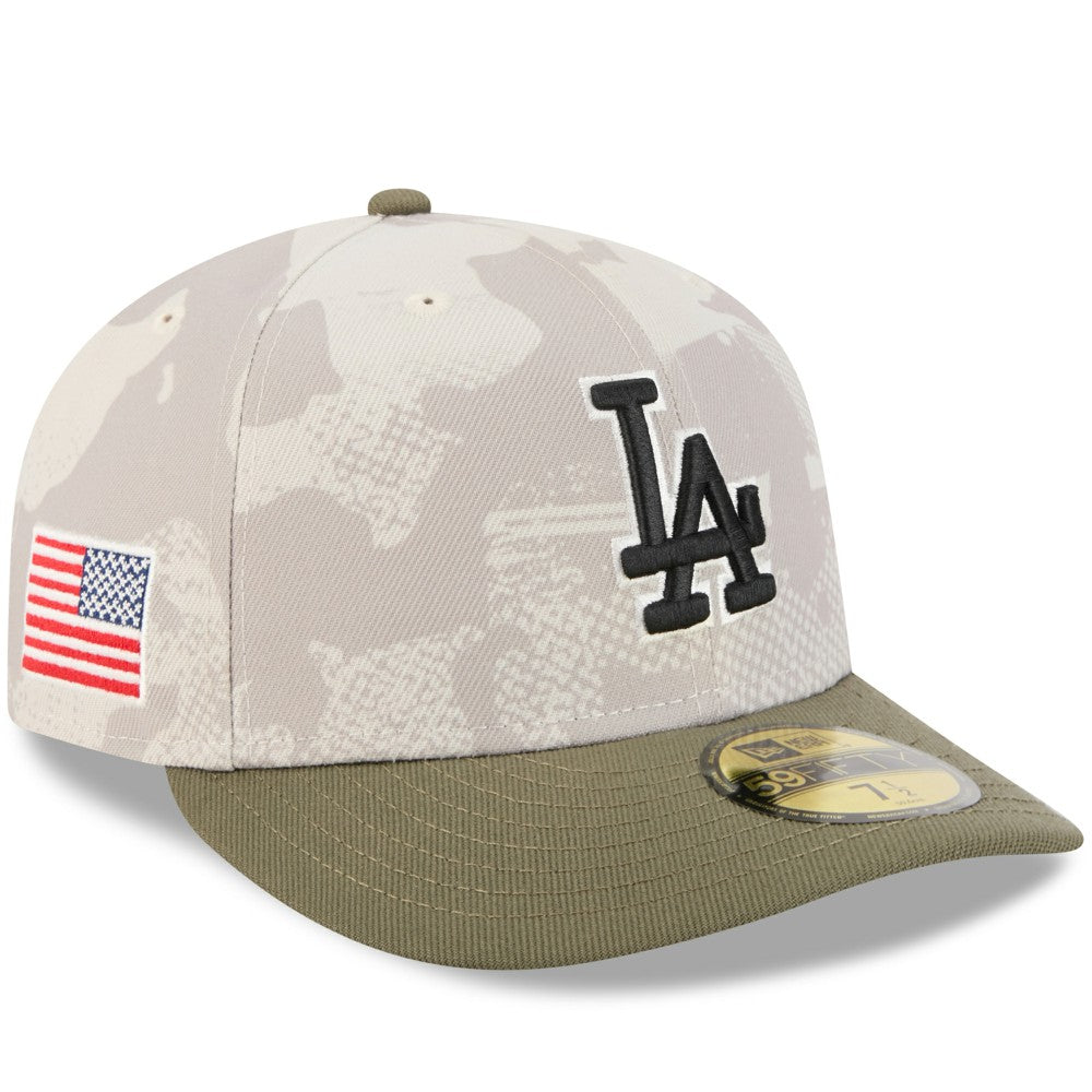Los Angeles Dodgers 2025 Armed Forces Day 59FIFTY Fitted Hat - Light Beige/Olive | New Era