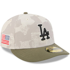 Los Angeles Dodgers 2025 Armed Forces Day 59FIFTY Fitted Hat - Light Beige/Olive | New Era