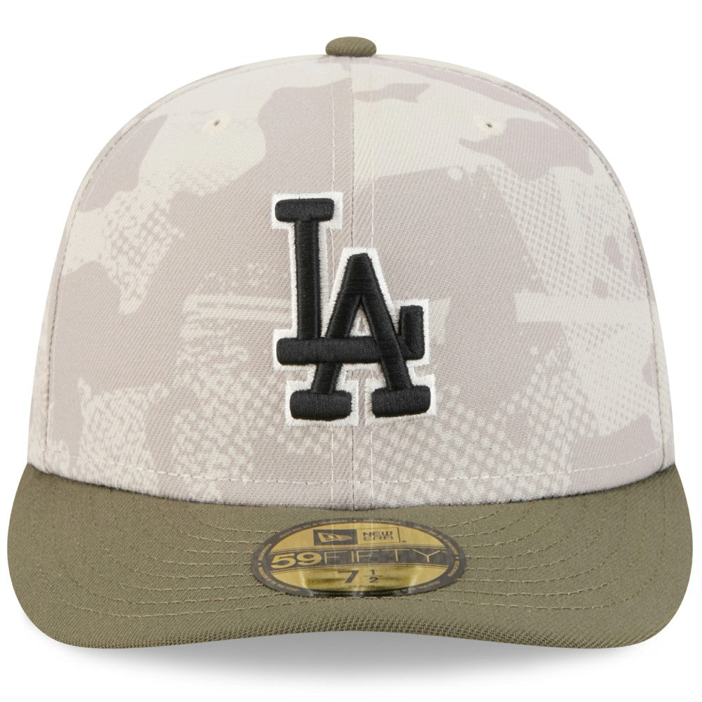 Los Angeles Dodgers 2025 Armed Forces Day 59FIFTY Fitted Hat - Light Beige/Olive | New Era