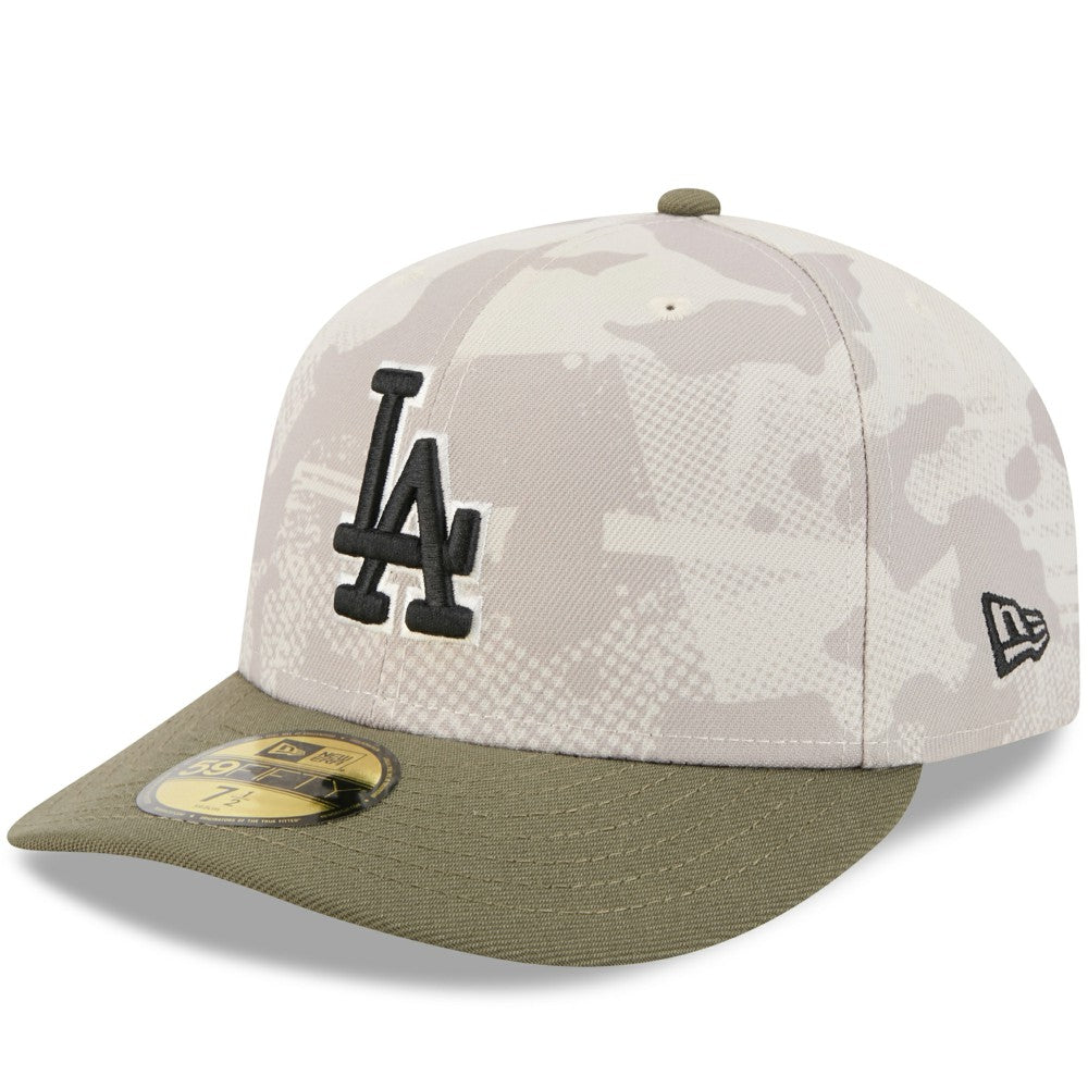 Los Angeles Dodgers 2025 Armed Forces Day 59FIFTY Fitted Hat - Light Beige/Olive | New Era