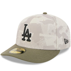 Los Angeles Dodgers 2025 Armed Forces Day 59FIFTY Fitted Hat - Light Beige/Olive | New Era
