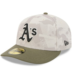 Athletics 2025 Armed Forces Day 59FIFTY Fitted Hat - Light Beige/Olive | New Era