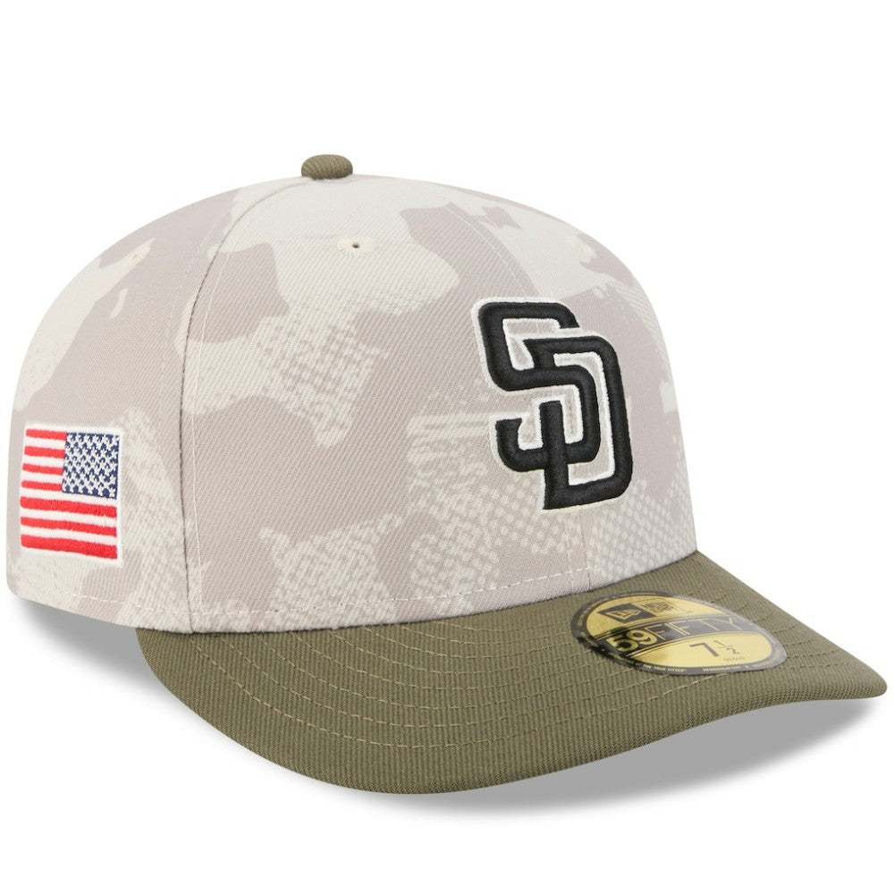 San Diego Padres 2025 Armed Forces Day 59FIFTY Fitted Hat - Light Beige/Olive | New Era