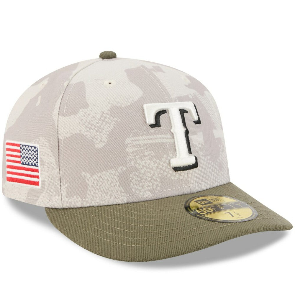 Texas Rangers 2025 Armed Forces Day 59FIFTY Fitted Hat - Light Beige/Olive | New Era