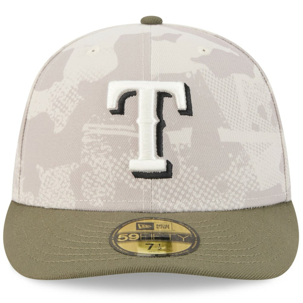 Texas Rangers 2025 Armed Forces Day 59FIFTY Fitted Hat - Light Beige/Olive | New Era