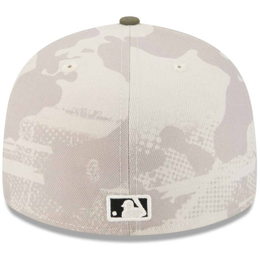 Texas Rangers 2025 Armed Forces Day 59FIFTY Fitted Hat - Light Beige/Olive | New Era