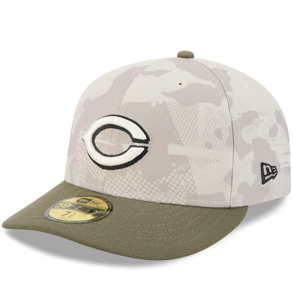 Cincinnati Reds 2025 Armed Forces Day 59FIFTY Fitted Hat - Light Beige/Olive | New Era