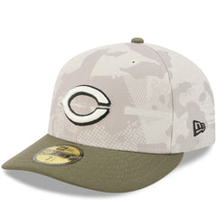 Cincinnati Reds 2025 Armed Forces Day 59FIFTY Fitted Hat - Light Beige/Olive | New Era