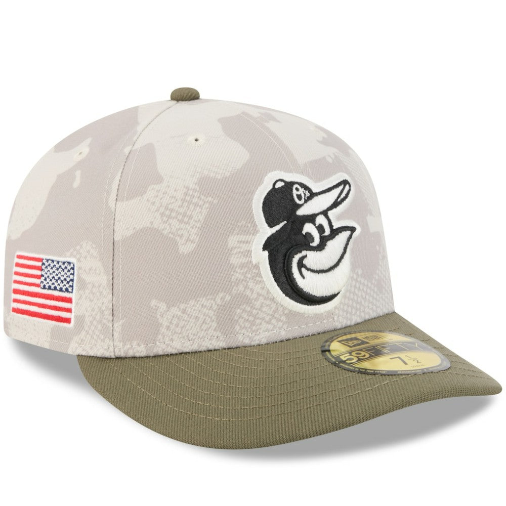 Baltimore Orioles 2025 Armed Forces Day 59FIFTY Fitted Hat - Light Beige/Olive | New Era