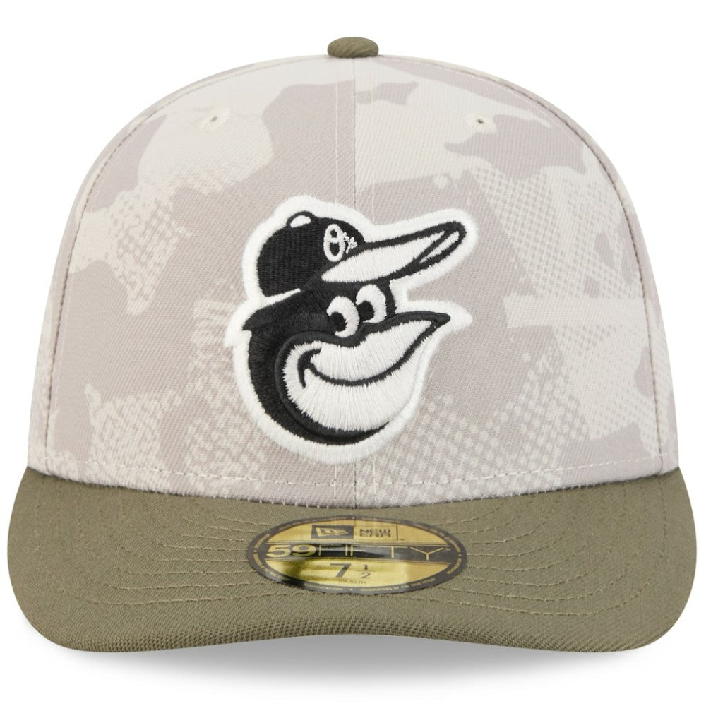 Baltimore Orioles 2025 Armed Forces Day 59FIFTY Fitted Hat - Light Beige/Olive | New Era