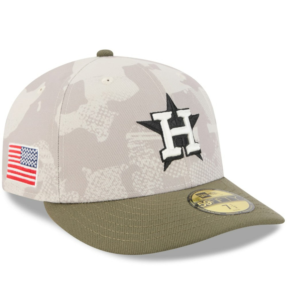 Houston Astros 2025 Armed Forces Day 59FIFTY Fitted Hat - Light Beige/Olive | New Era