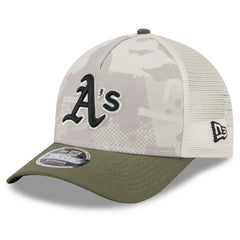 Athletics 2025 Armed Forces Day 9FORTY M-Crown A-Frame Adjustable Hat - Light Beige/Olive | New Era