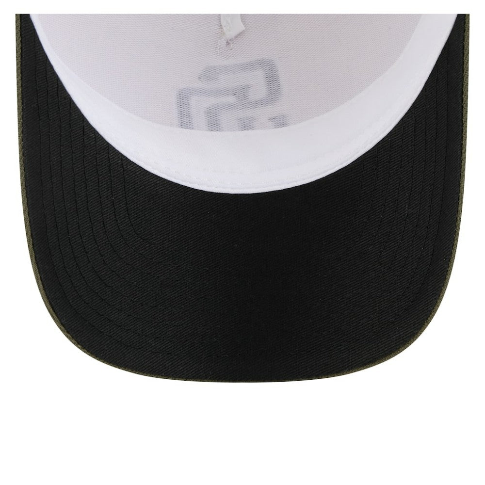 San Diego Padres 2025 Armed Forces Day 9FORTY M-Crown A-Frame Adjustable Hat - Light Beige/Olive | New Era