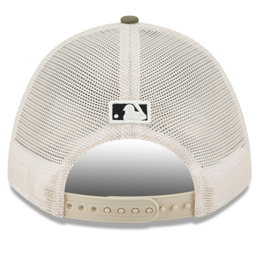 Tampa Bay Rays 2025 Armed Forces Day 9FORTY M-Crown A-Frame Adjustable Hat - Light Beige/Olive | New Era