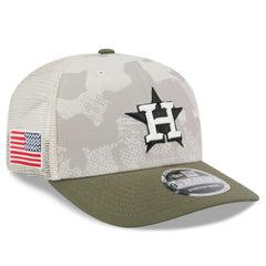 Houston Astros 2025 Armed Forces Day 9SEVENTY Stretch-Snap Hat - Light Beige/Olive | New Era