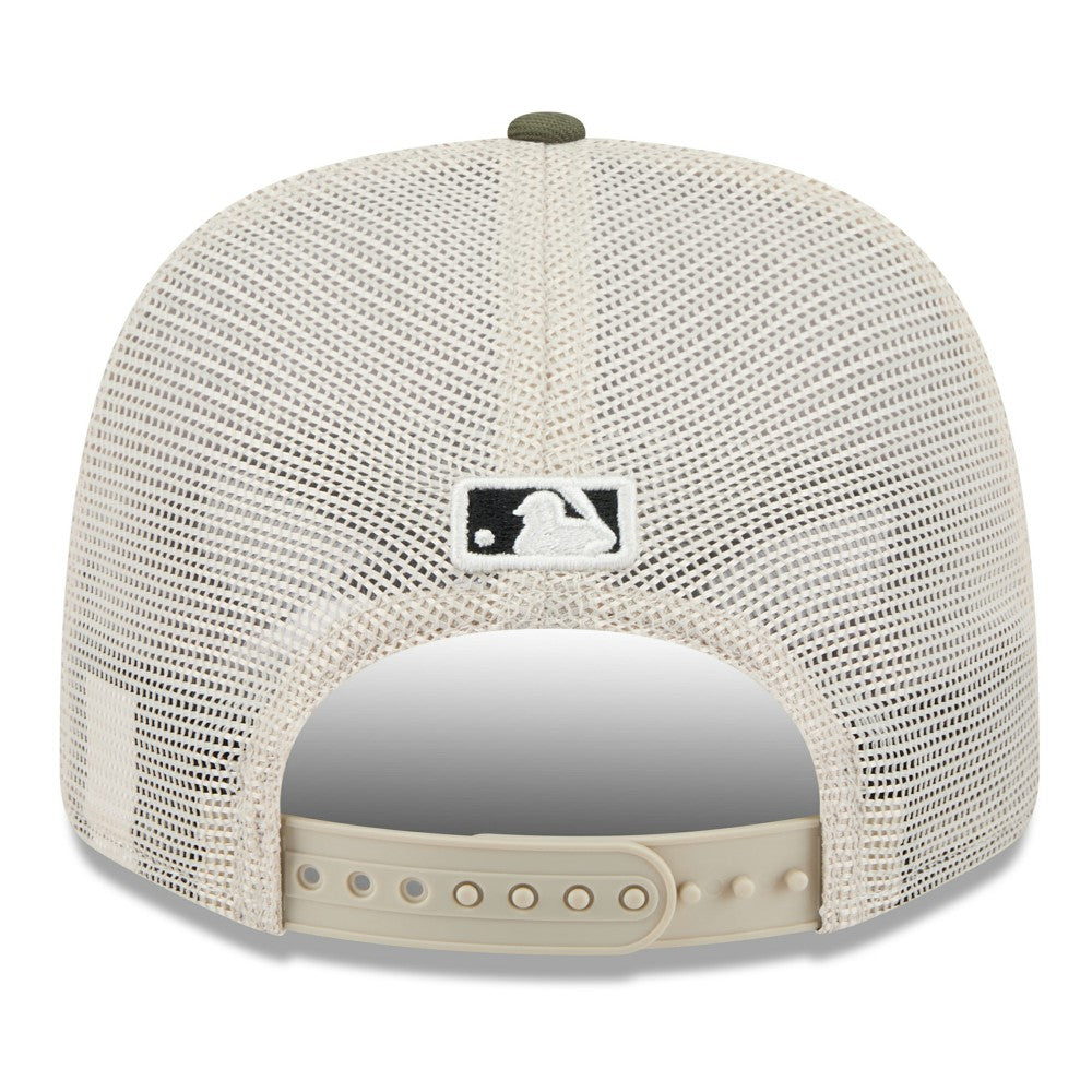 Miami Marlins 2025 Armed Forces Day 9SEVENTY Stretch-Snap Hat - Light Beige/Olive | New Era