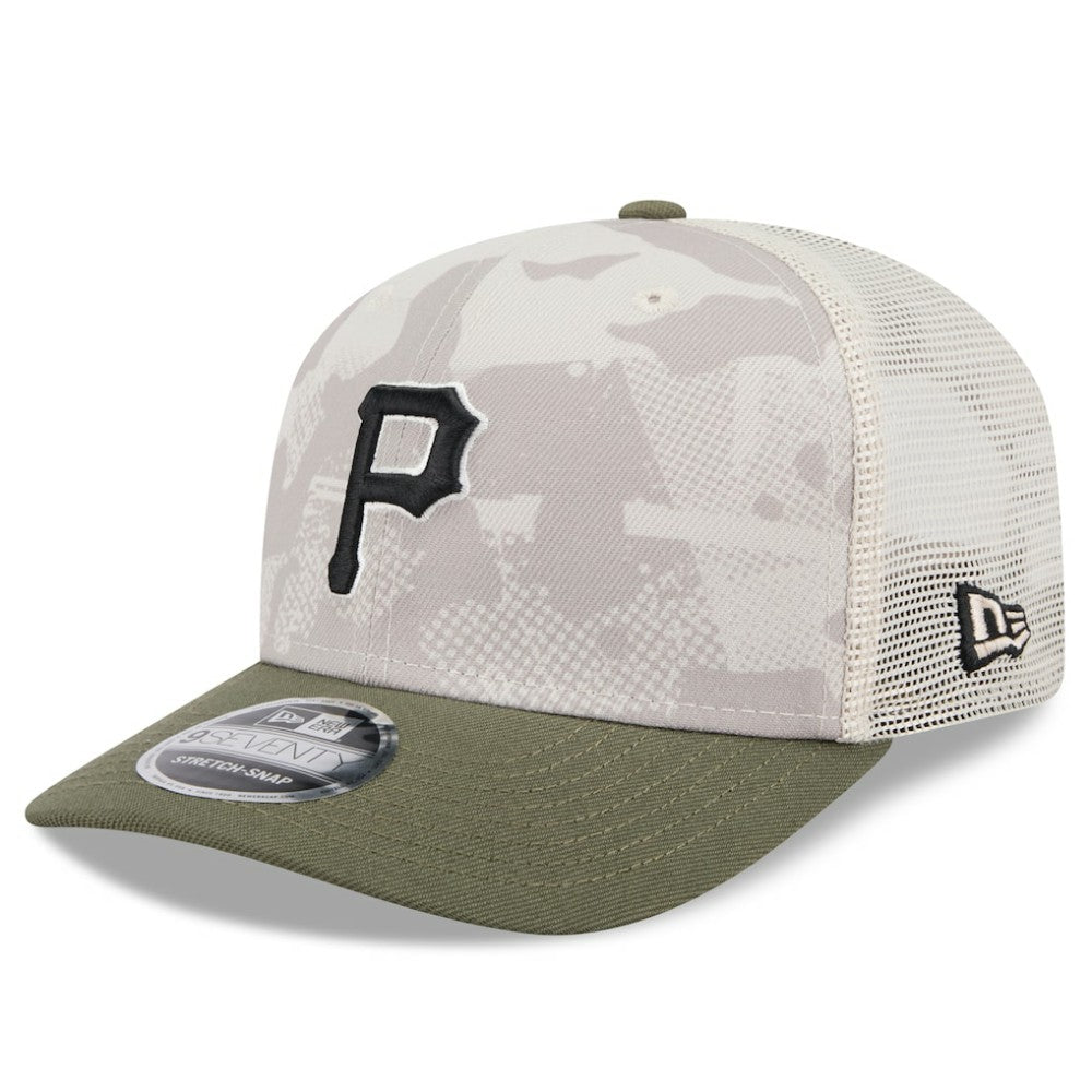 Pittsburgh Pirates 2025 Armed Forces Day 9SEVENTY Stretch-Snap Hat - Light Beige/Olive | New Era
