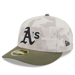 Athletics 2025 Armed Forces Day Low Profile 59FIFTY Fitted Hat - Light Beige/Olive | New Era