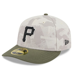 Pittsburgh Pirates 2025 Armed Forces Day Low Profile 59FIFTY Fitted Hat - Light Beige/Olive | New Era