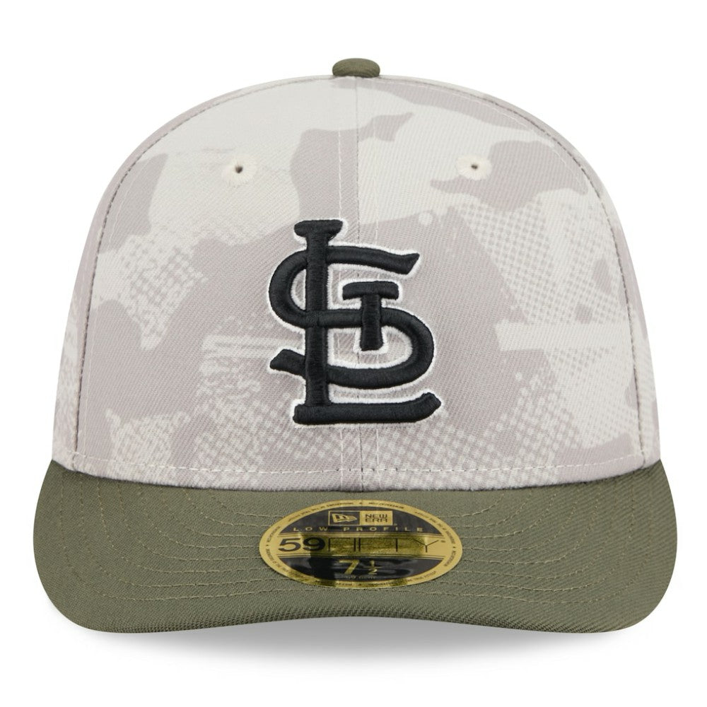 St. Louis Cardinals 2025 Armed Forces Day Low Profile 59FIFTY Fitted Hat - Light Beige/Olive | New Era