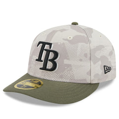 Tampa Bay Rays 2025 Armed Forces Day Low Profile 59FIFTY Fitted Hat - Light Beige/Olive | New Era