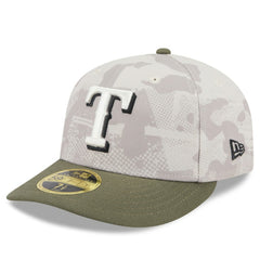 Texas Rangers 2025 Armed Forces Day Low Profile 59FIFTY Fitted Hat - Light Beige/Olive | New Era