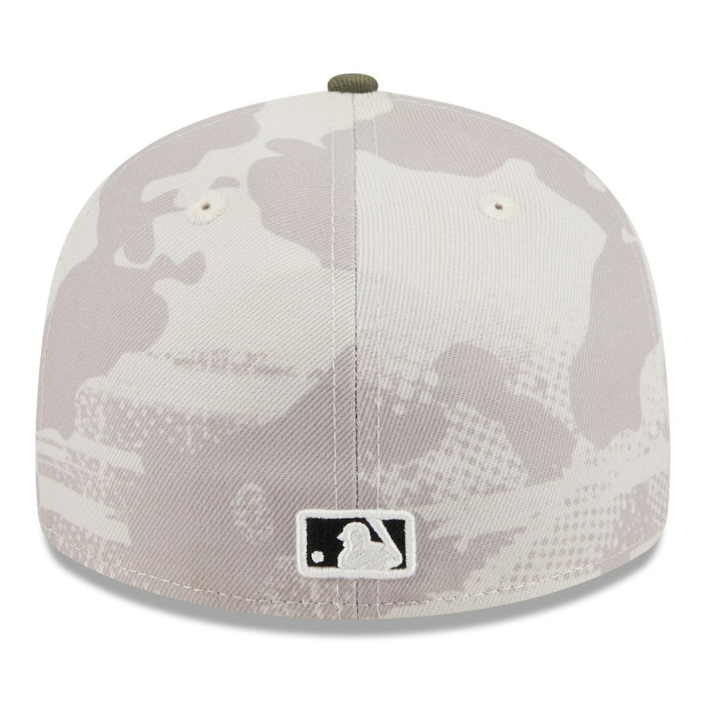 Texas Rangers 2025 Armed Forces Day Low Profile 59FIFTY Fitted Hat - Light Beige/Olive | New Era