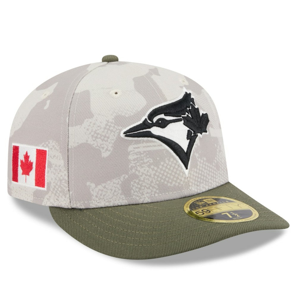 Toronto Blue Jays 2025 Armed Forces Day Low Profile 59FIFTY Fitted Hat - Light Beige/Olive | New Era