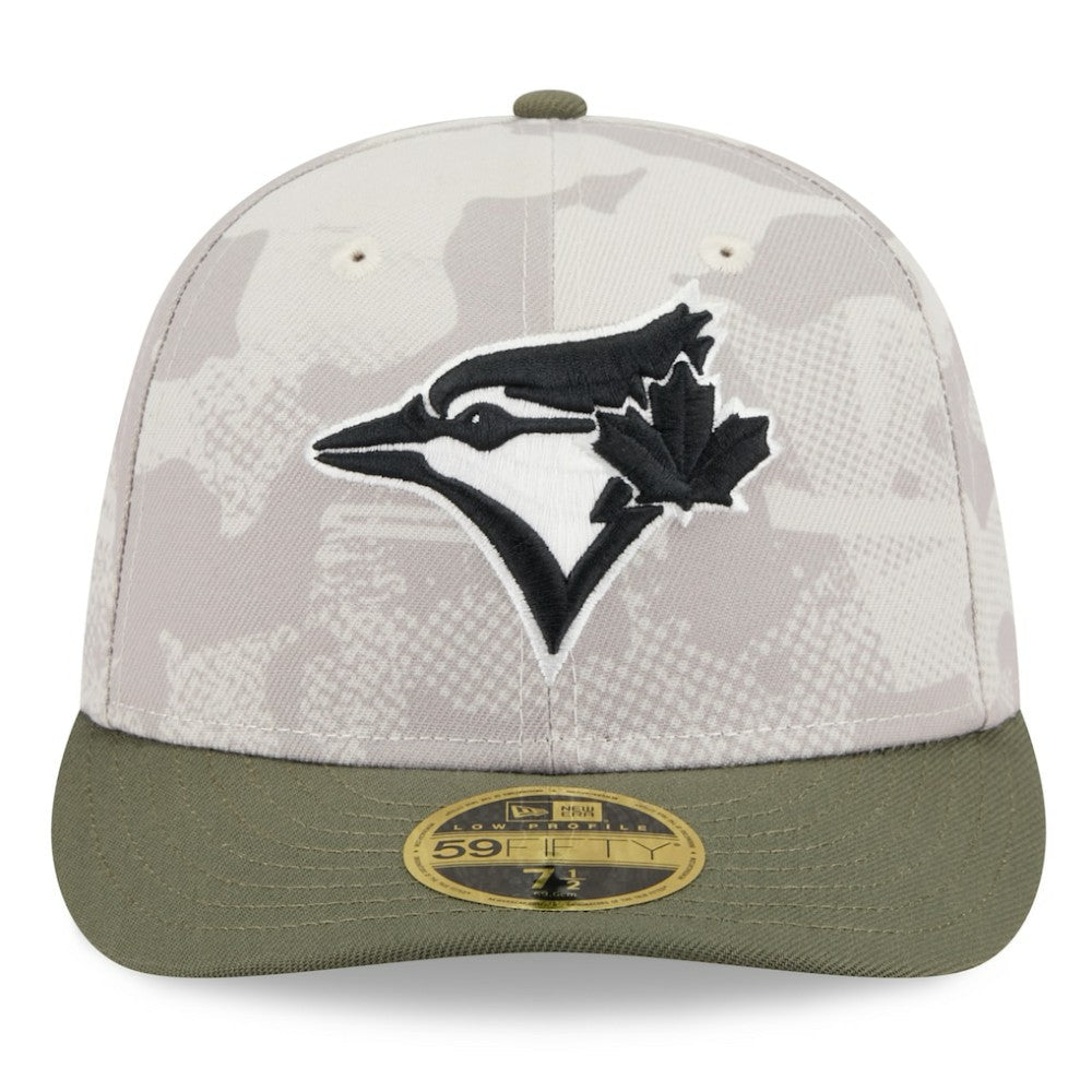 Toronto Blue Jays 2025 Armed Forces Day Low Profile 59FIFTY Fitted Hat - Light Beige/Olive | New Era