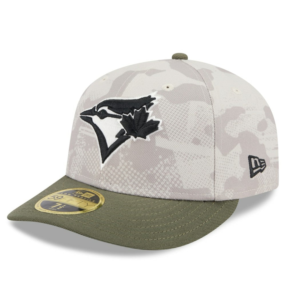 Toronto Blue Jays 2025 Armed Forces Day Low Profile 59FIFTY Fitted Hat - Light Beige/Olive | New Era