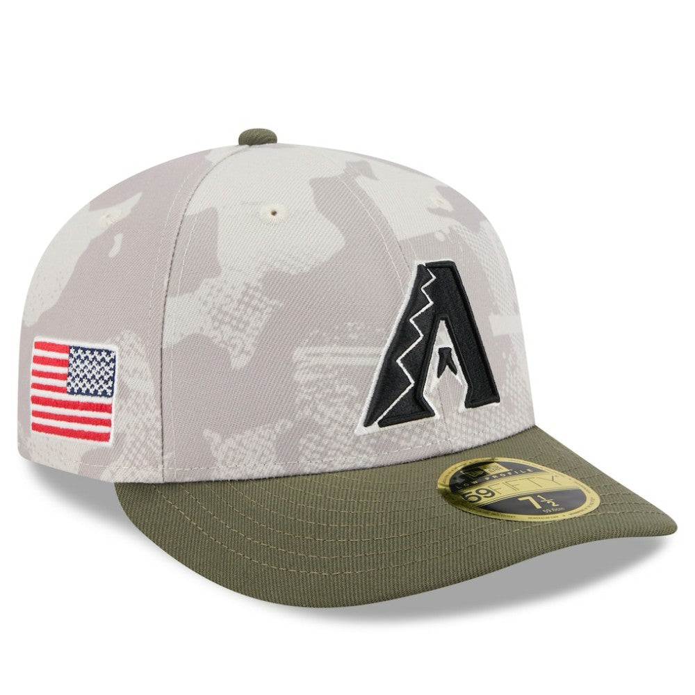 Arizona Diamondbacks 2025 Armed Forces Day Low Profile 59FIFTY Fitted Hat - Light Beige/Olive | New Era