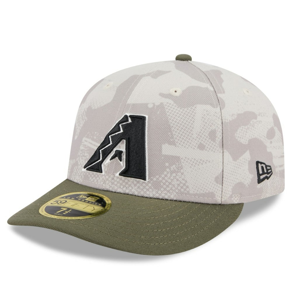 Arizona Diamondbacks 2025 Armed Forces Day Low Profile 59FIFTY Fitted Hat - Light Beige/Olive | New Era