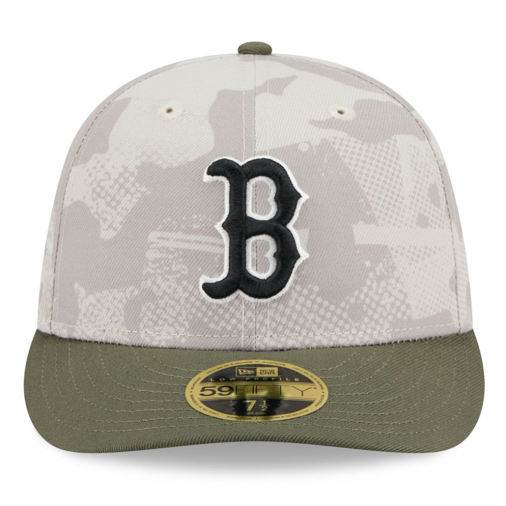 Boston Red Sox 2025 Armed Forces Day Low Profile 59FIFTY Fitted Hat - Light Beige/Olive | New Era