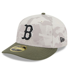 Boston Red Sox 2025 Armed Forces Day Low Profile 59FIFTY Fitted Hat - Light Beige/Olive | New Era