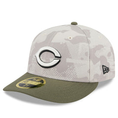 Cincinnati Reds 2025 Armed Forces Day Low Profile 59FIFTY Fitted Hat - Light Beige/Olive | New Era