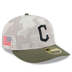 Cleveland Guardians 2025 Armed Forces Day Low Profile 59FIFTY Fitted Hat - Light Beige/Olive | New Era