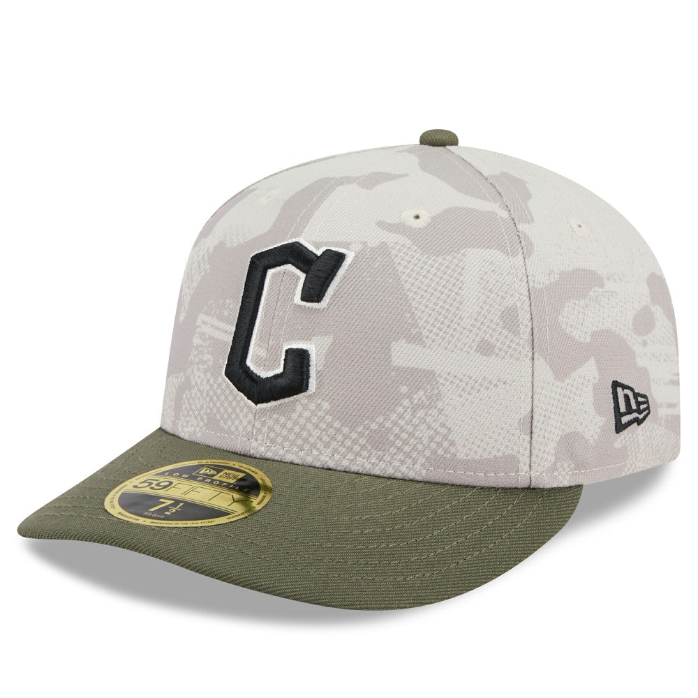 Cleveland Guardians 2025 Armed Forces Day Low Profile 59FIFTY Fitted Hat - Light Beige/Olive | New Era