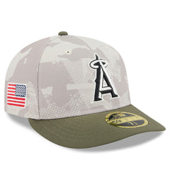 Los Angeles Angels 2025 Armed Forces Day Low Profile 59FIFTY Fitted Hat - Light Beige/Olive | New Era