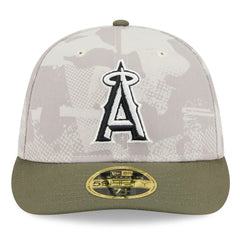 Los Angeles Angels 2025 Armed Forces Day Low Profile 59FIFTY Fitted Hat - Light Beige/Olive | New Era