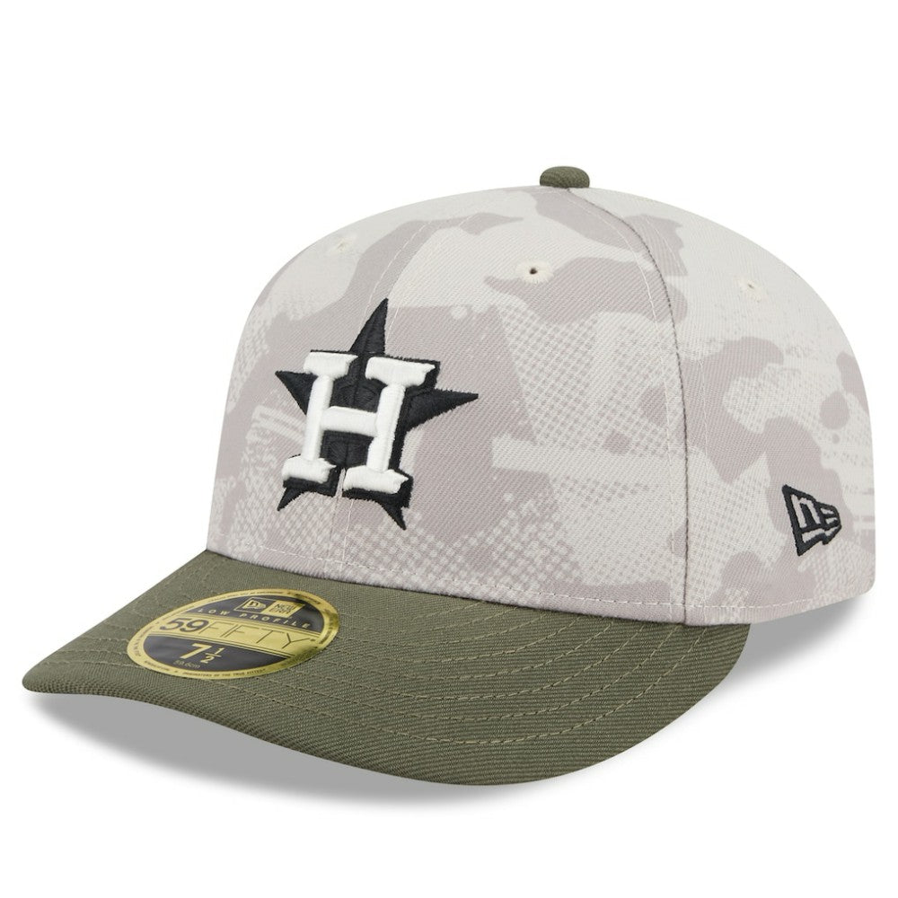 Houston Astros 2025 Armed Forces Day Low Profile 59FIFTY Fitted Hat - Light Beige/Olive | New Era